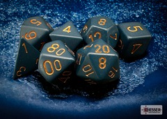 Polyhedral 7-Dice Set CHX25426 - Opaque Dusty Blue/Copper